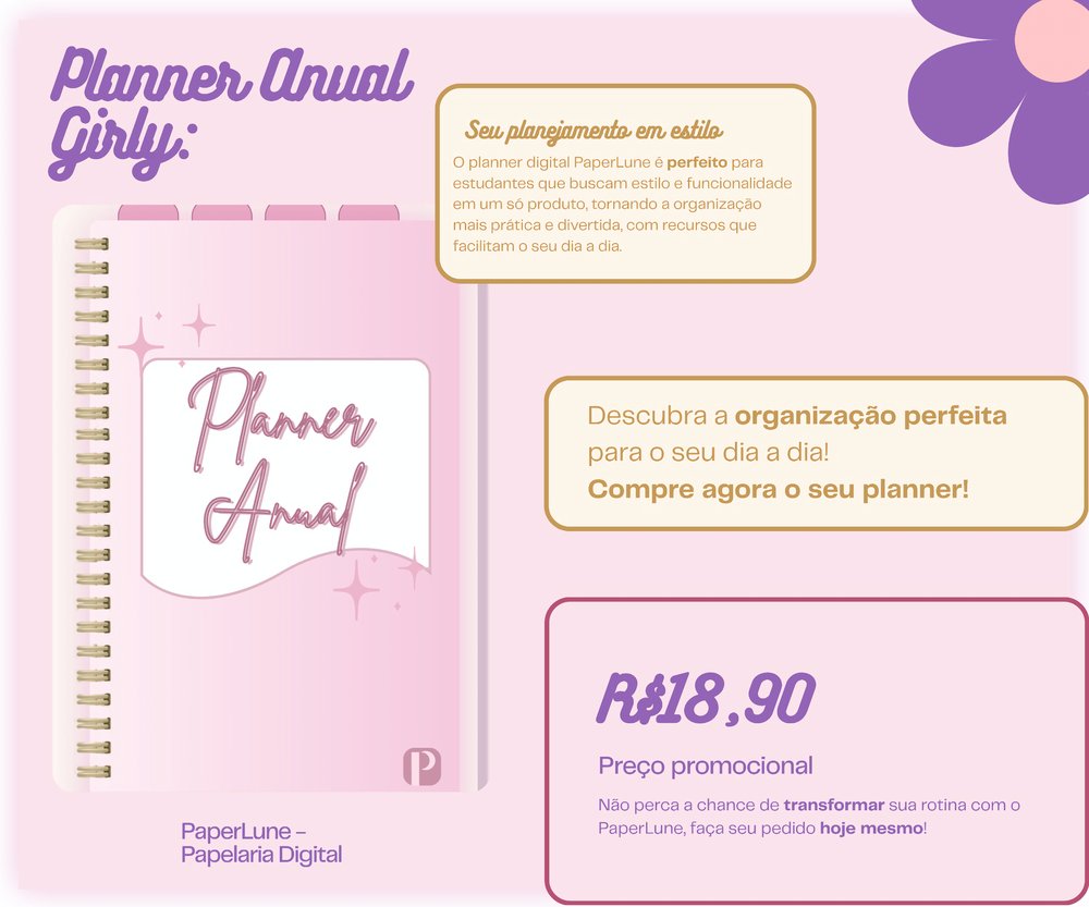Capa do Planner Anual PaperLune