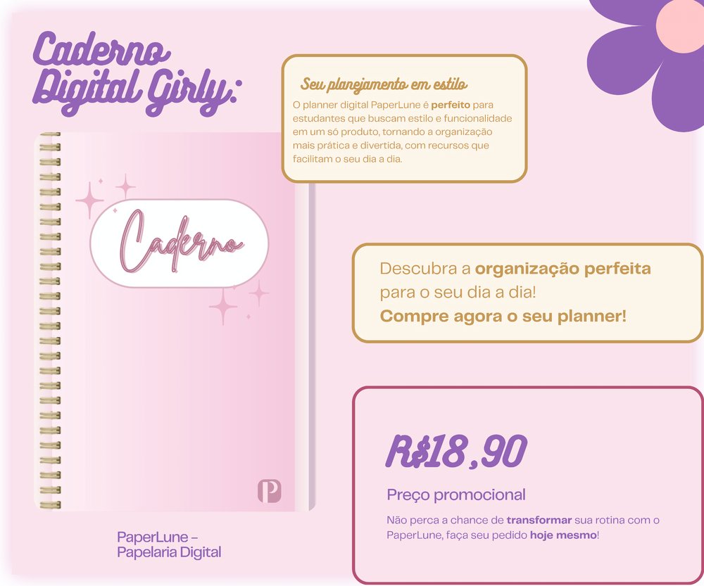 Capa do Caderno Digital PaperLune