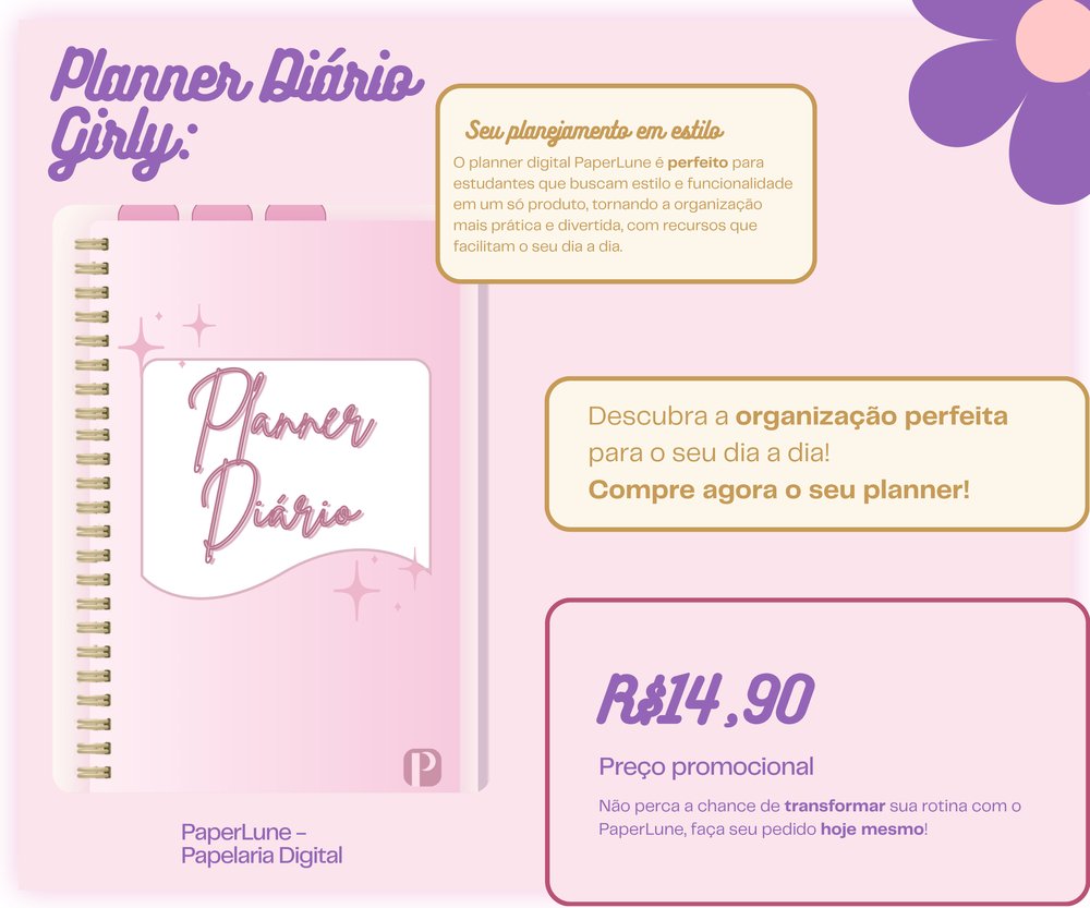 Capa do Planner Diário PaperLune