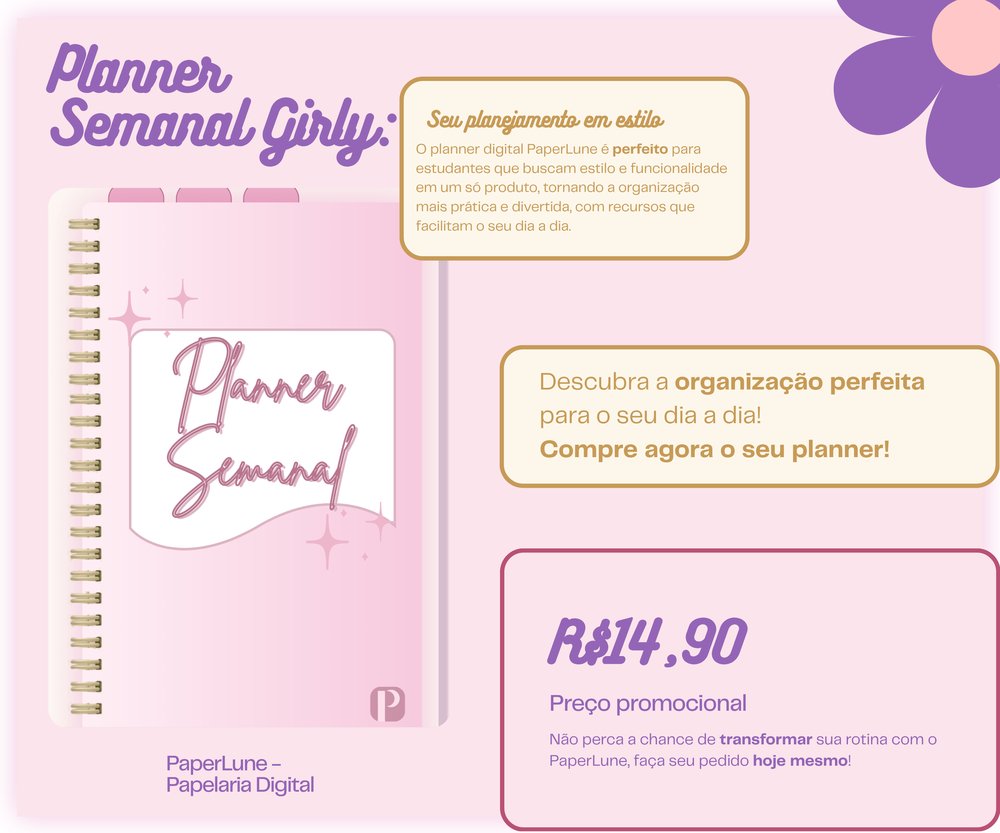 Capa do Planner Semanal PaperLune